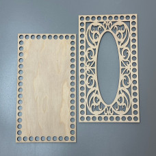 Set of openwork plywood blanks for napkin holder, 22×12 cm, model 1002