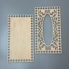 Set of openwork plywood blanks for napkin holder, 22×12 cm, model 1004
