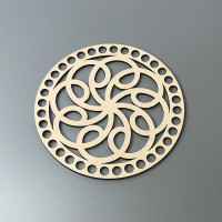 Openwork round plywood bottom, ø 15 cm, model 128