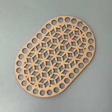 Ажурное овальное фанерное донышко, 15×10 см, модель 222