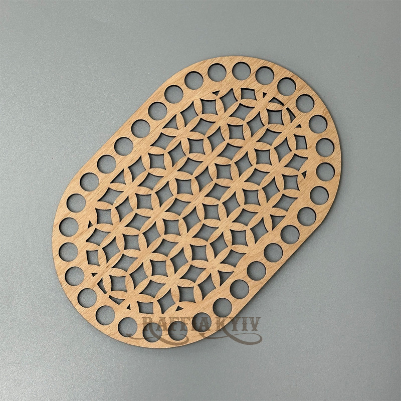 Ажурное овальное фанерное донышко, 15×10 см, модель 222