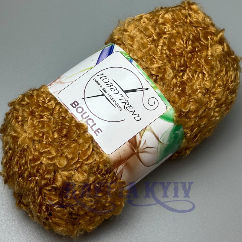 Mustard Hobby Trend Boucle yarn, 100 g