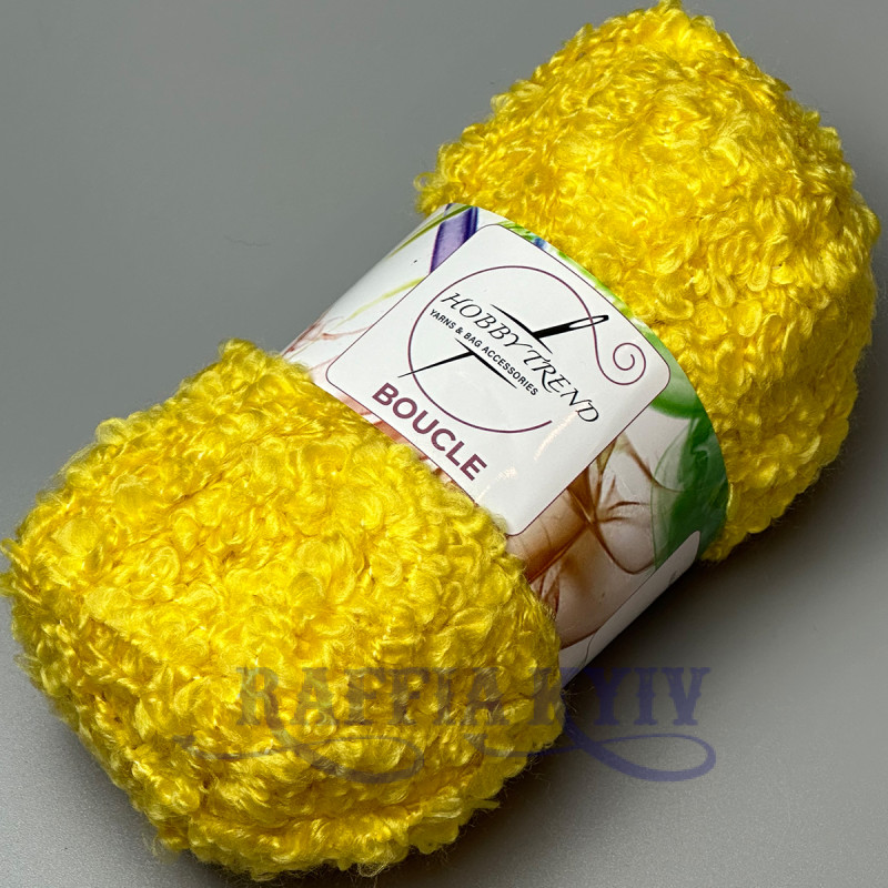Yellow Hobby Trend Boucle yarn, 100 g