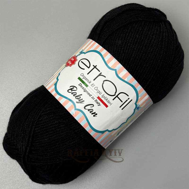 Пряжа для в'язання Etrofil Baby Can, колір чорний