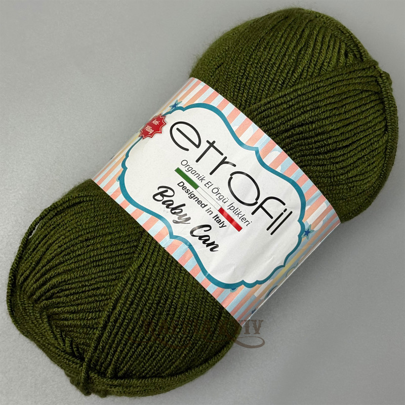 Etrofil Baby Can Yarn for Knitting & Crochet — Color Khaki