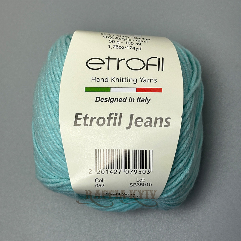 Etrofil Jeans Yarn for Knitting & Crochet — color Aquamarine
