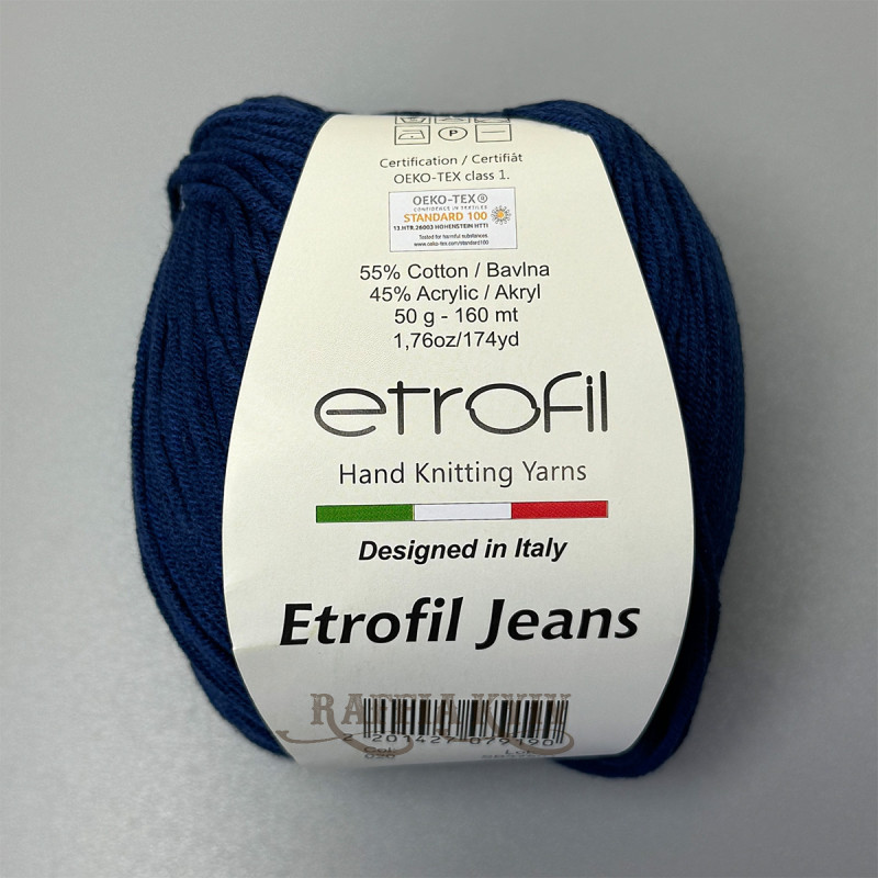 Etrofil Jeans Yarn for Knitting & Crochet — color Denim