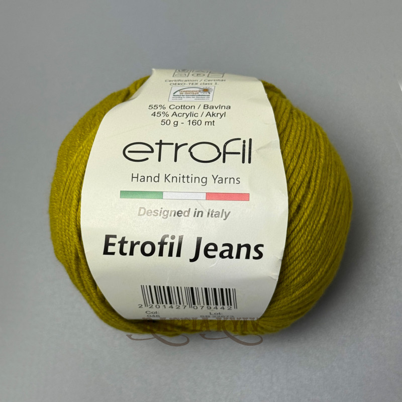 Etrofil Jeans Yarn for Knitting & Crochet — color Mustard
