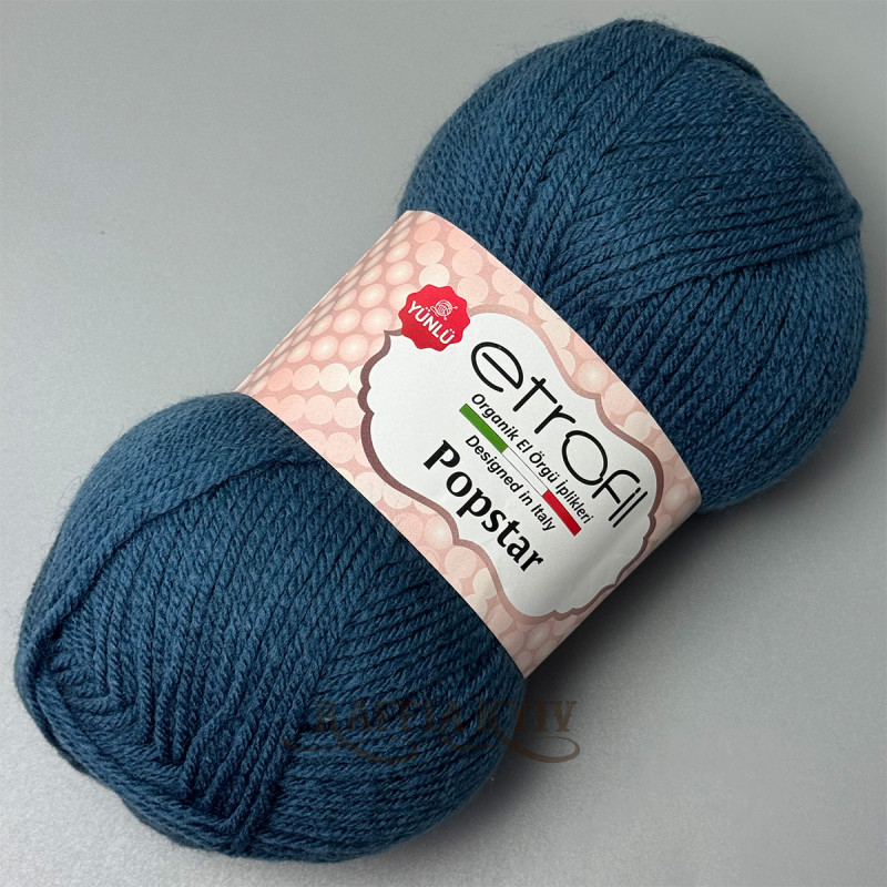Etrofil Popstar Yarn for Knitting & Crochet — color Jeans