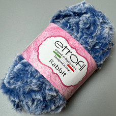 Blue melange fur yarn Etrofil Rabbit, 100 g