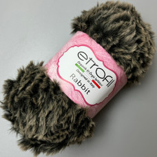 Brown melange fur yarn Rabbit, 100 g