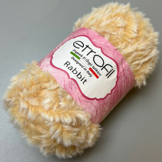 Cream melange fur yarn Rabbit, 100 g