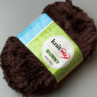 Коричневая меховая пряжа Bunny, 100 г
