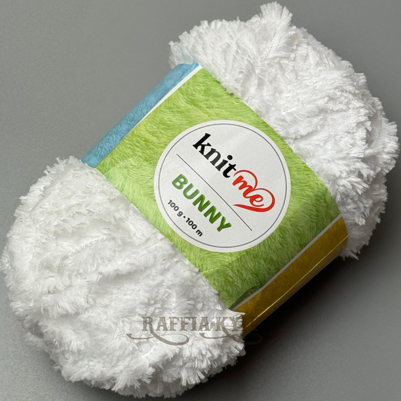 Біла хутряна пряжа Bunny, 100 г