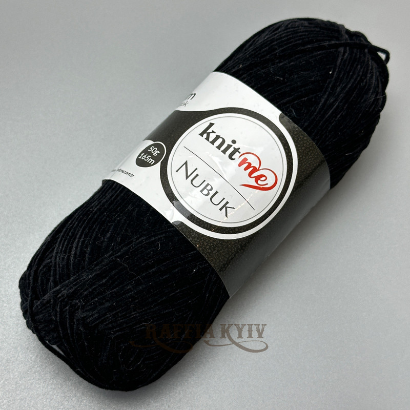 Чорна пряжа Nubuk, 50 г