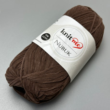 Коричневая пряжа KnitMe Nubuk, 50 г