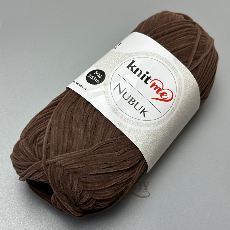 Коричневая пряжа Nubuk, 50 г