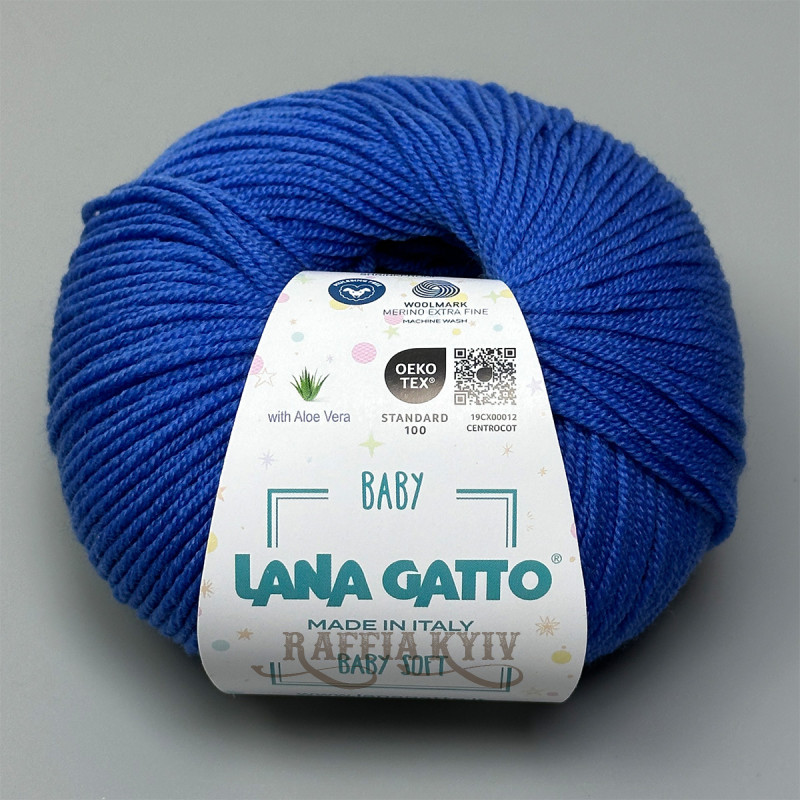 Lana Gatto Baby Soft Yarn 00923 (Azzurro) — Azure, 100% Extrafine Merino