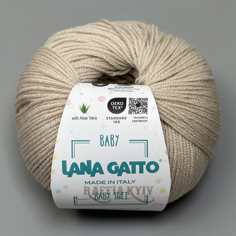 Lana Gatto Baby Soft Yarn 31143 (Corda) — Beige, 100% Extrafine Merino