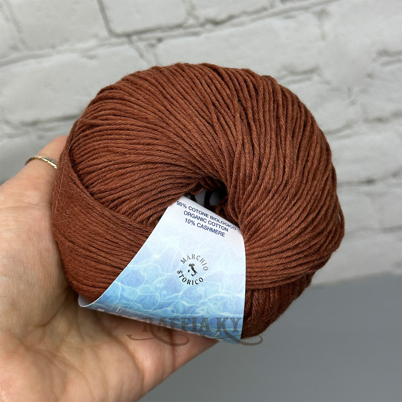 Пряжа Lana Gatto Cashcot 31276 (Marrone) — коричневая, хлопок с кашемиром