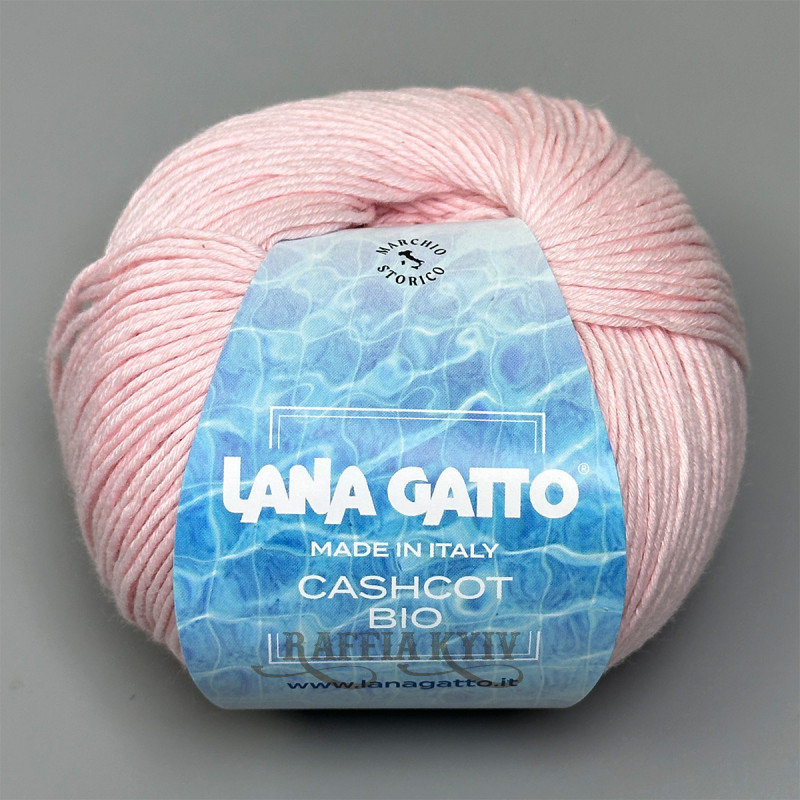 Пряжа Lana Gatto Cashcot 31281 (Rosa Baby) — ніжно-рожева, бавовна з кашеміром