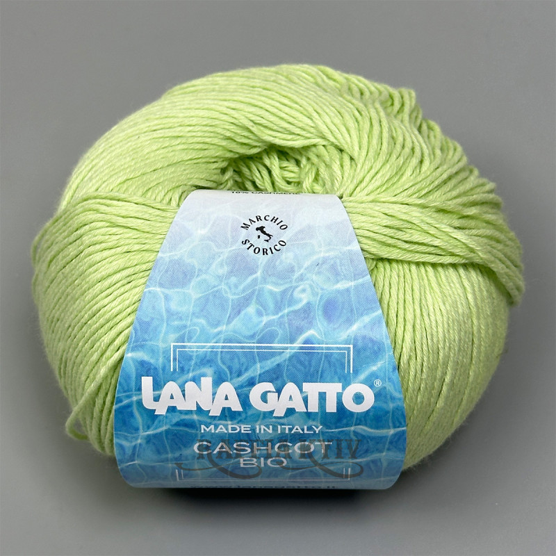 Lana Gatto Cashcot Yarn 31286 (Green Tea) — green tea, cotton with cashmere