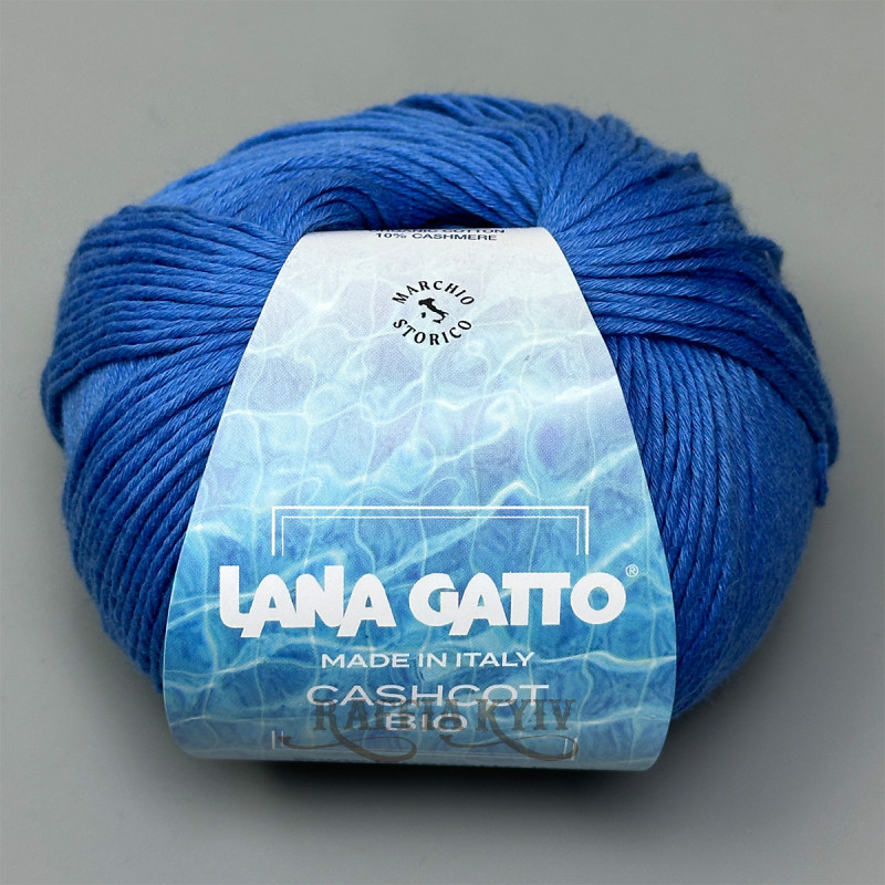 Lana Gatto Cashcot Yarn 31289 (Blu Medio) — Medium blue, cotton with cashmere