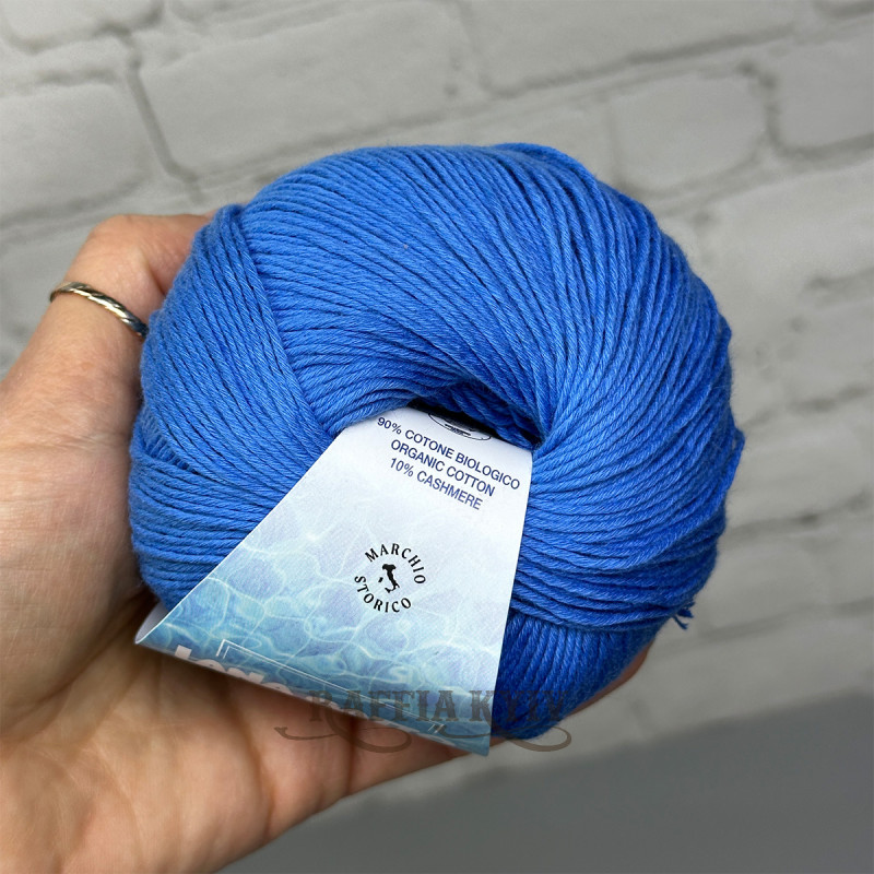 Lana Gatto Cashcot Yarn 31289 (Blu Medio) — Blue, Cotton with Cashmere