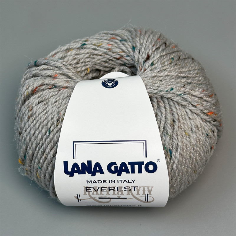 Lana Gatto Everest yarn 06012 (Perla Melange) — Pearl Melange, Tweed Wool