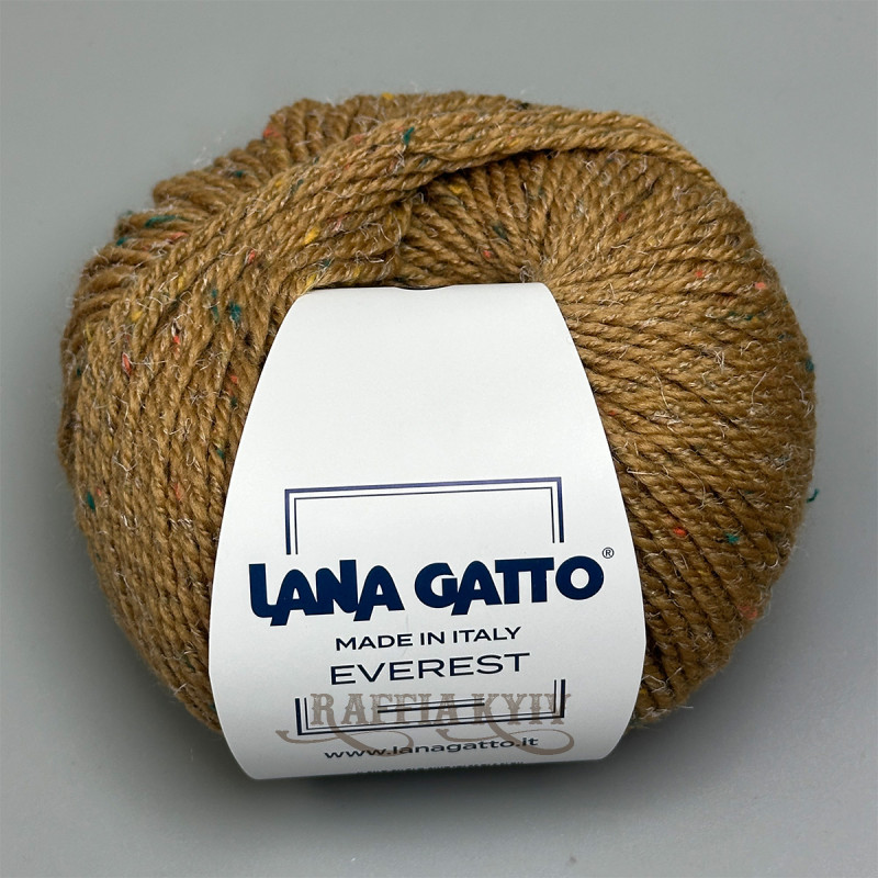 Lana Gatto Everest yarn 14202 (Cammello / Civo) — Camel / Civo, Tweed Wool