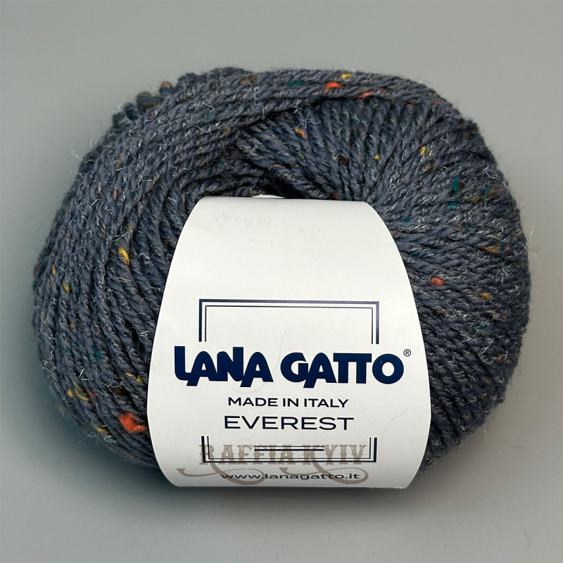 Lana Gatto Everest yarn 14610 (Grey / Gasperina) — Grey / Gasperina, Tweed Wool
