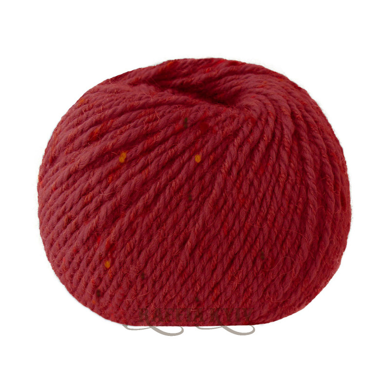 Lana Gatto Everest yarn 19246 (Rosso / Roncola) — Red, 95% Tweed Virgin Wool, 5% Viscose