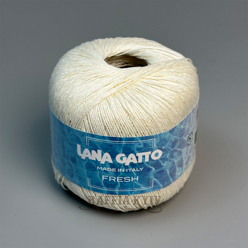 Lana Gatto Fresh summer yarn 08170 (Bianco) — White, 100% linen