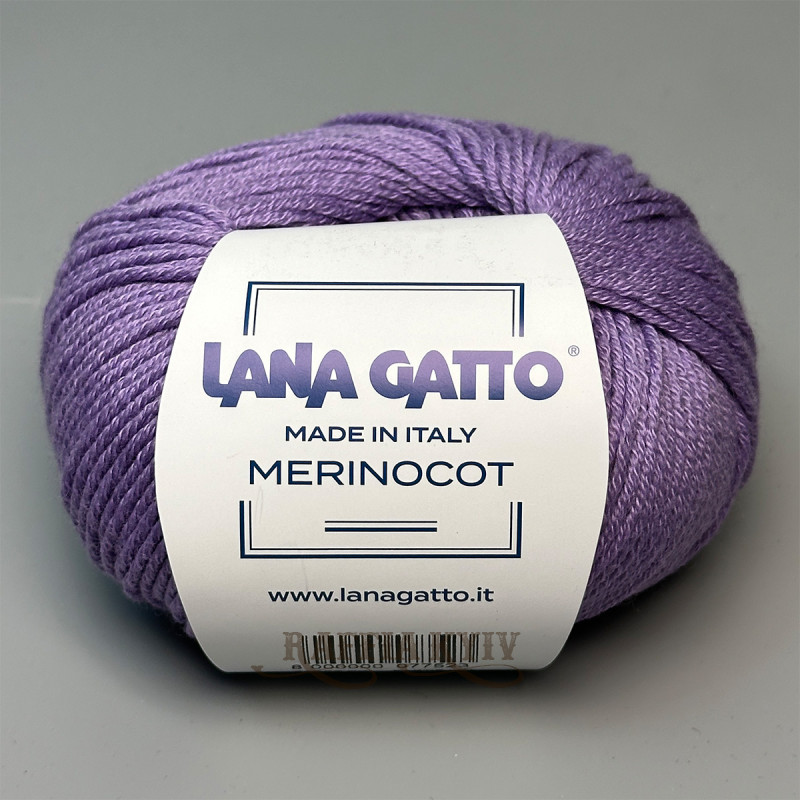 Пряжа Lana Gatto Merinocot 13765 (Lilla/Lenno) — лиловая, меринос с хлопком