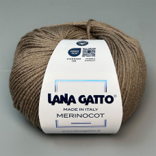 Lana Gatto Merinocot yarn 14044 (Noce Medio)
