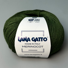 Пряжа Lana Gatto Merinocot 14256 (Verde/Vazquez)