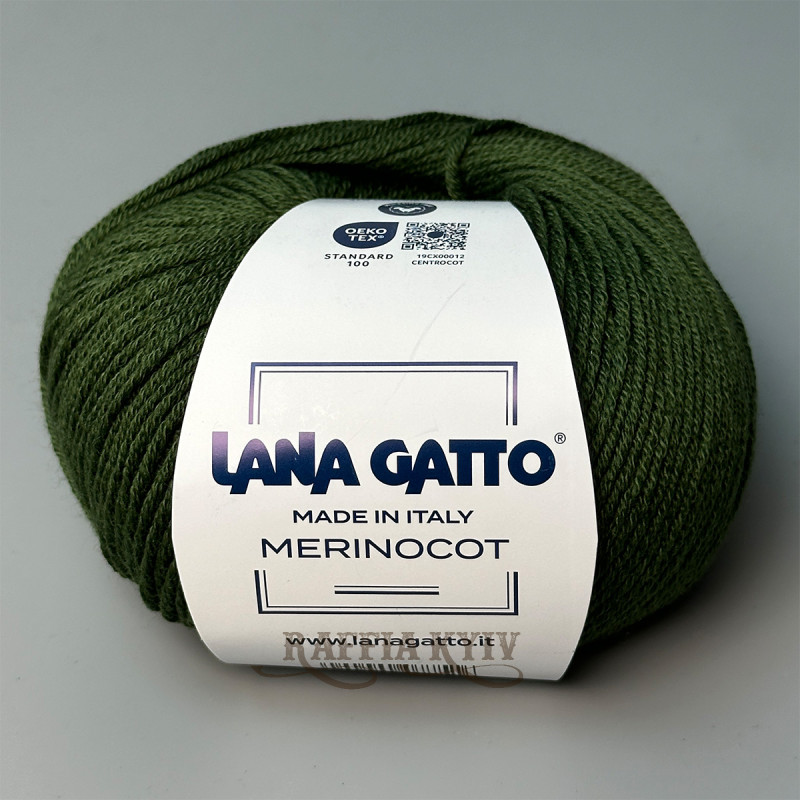 Пряжа Lana Gatto Merinocot 14256 (Verde/Vazquez)