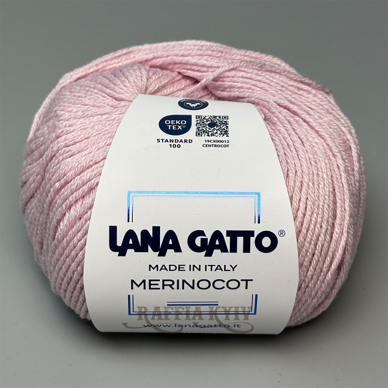 Lana Gatto Merinocot yarn 14532 (Rosa/Rollo) — Pink, Merino with Cotton