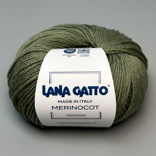 Пряжа Lana Gatto Merinocot 14569 (Verde/Viddalba)