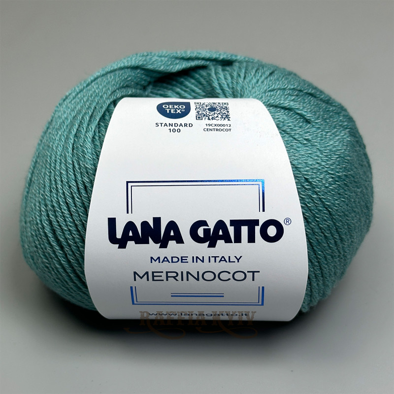 Lana Gatto Merinocot yarn 14608 (Acqua/Agrustos)