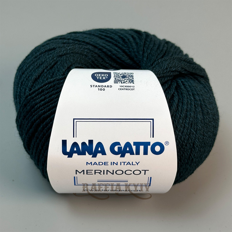 Lana Gatto Merinocot yarn 19994 (Verde/Villongo) — Green, Merino with Cotton