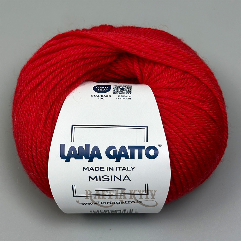 Lana Gatto Misina yarn 00642 (Rosso) — Red, 100% wool