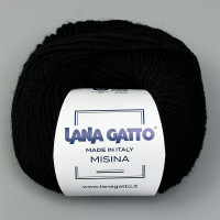 Пряжа Lana Gatto Misina, чорна, 50 г