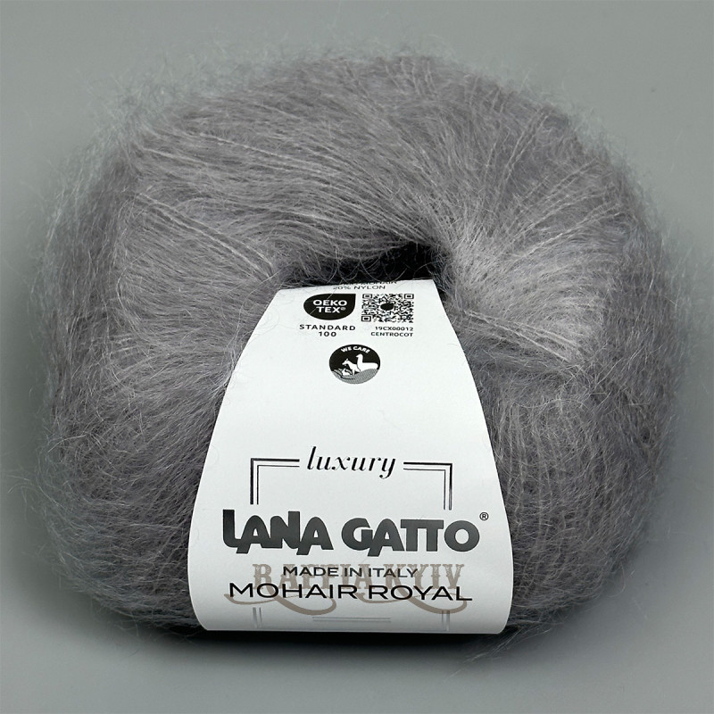 Lana Gatto Mohair Royal yarn 02103 (Grigio) — Grey, Mohair