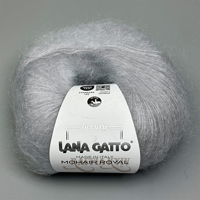 Lana Gatto Mohair Royal yarn 09368 (Grigetto) — Light Grey, Mohair