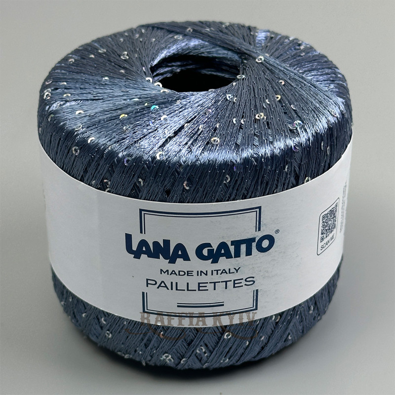 Пряжа з паєтками Lana Gatto Paillettes 08604 (Jeans)
