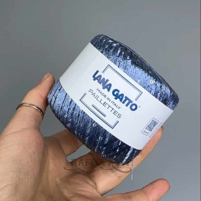 Пряжа з паєтками Lana Gatto Paillettes 08604 (Jeans)