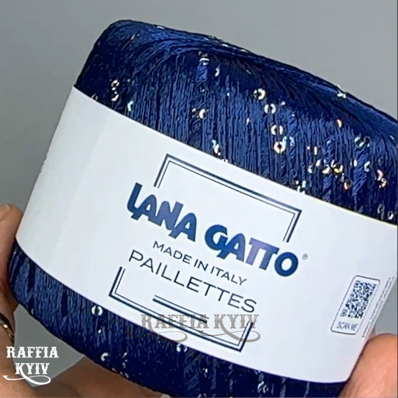 Пряжа з паєтками Lana Gatto Paillettes 08605 (Blu)