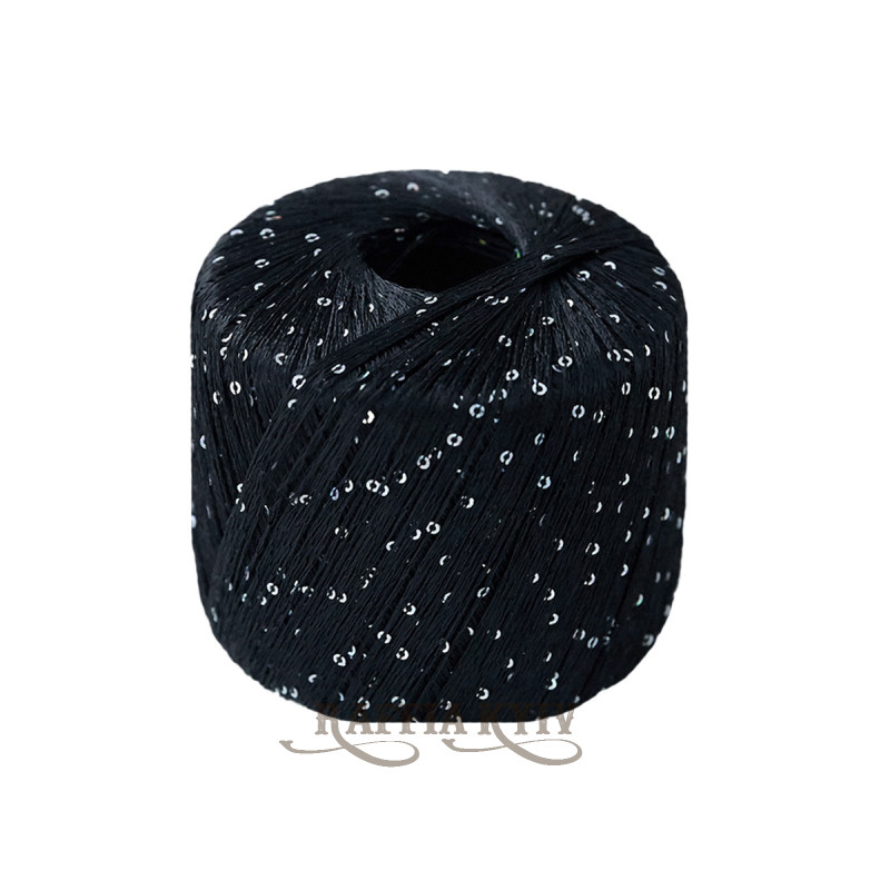 Пряжа з паєтками Lana Gatto Paillettes 08606 (Nero)