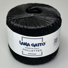 Пряжа з паєтками Lana Gatto Paillettes 08606 (Nero)